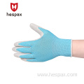 Hespax Breath Anti-slip Polyester Latex Foam Coated Glove